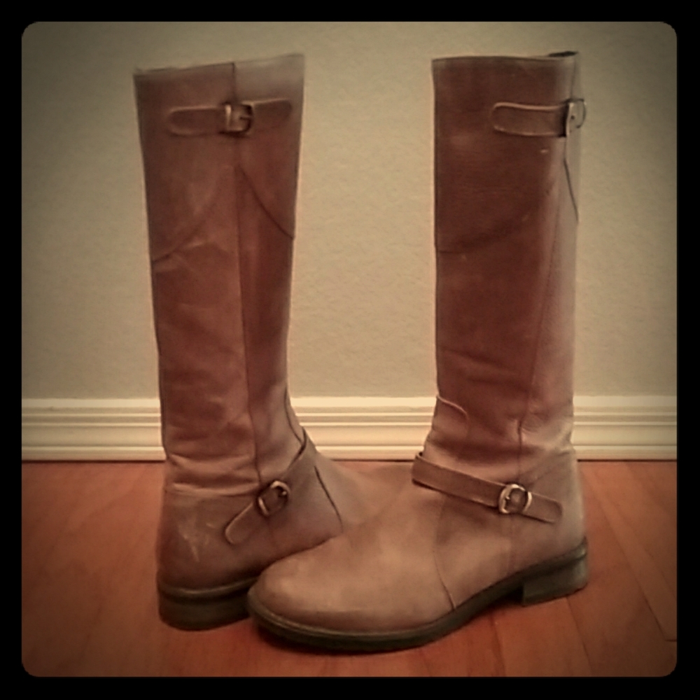Custom, leather DUO Riding boots. Made in UK.